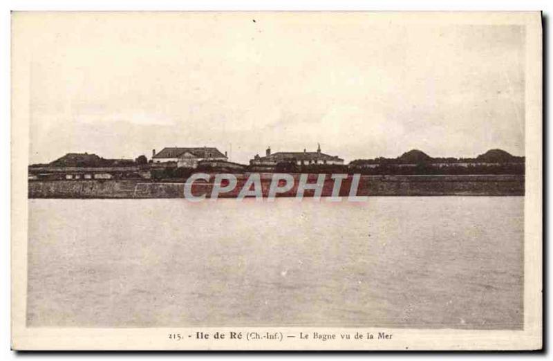Old Postcard Steam Bagnard Ile de re The prison seen from the sea