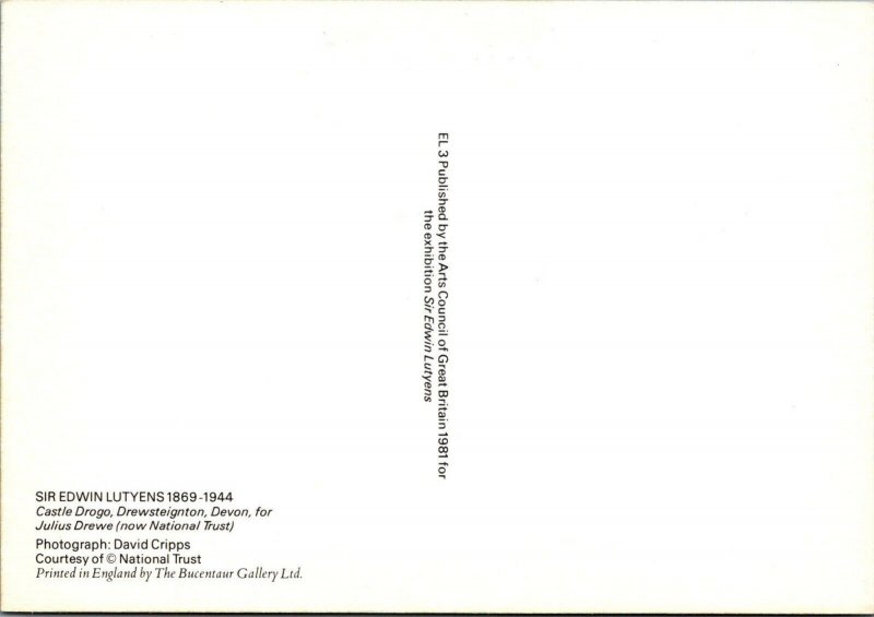 Devon Postcard - Sir Edwin Lutyens, Castle Drogo, Drewsteignton  RR13004