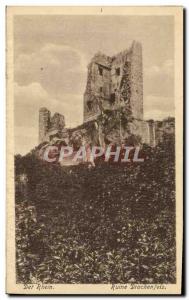 Postcard Old Der Rhein Ruin Drachenfels