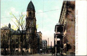 Vtg Lewiston Maine ME City Building and De Witt House 1910s Unused Postcard