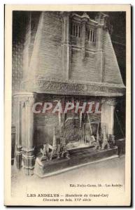 Old Postcard Les Andelys Hostellerie du Grand Cerf Wood Fireplace