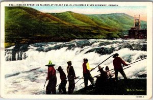 Postcard NATIVE INDIAN SCENE Columbia River Higway Oregon OR AM1389