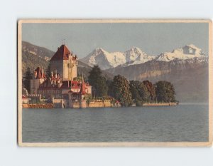 Postcard Eiger, Mönch, Jungfrau, Oberhofen am Thunersee, Switzerland