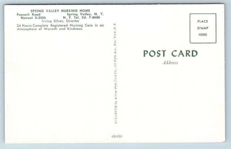 Postcard NY Spring Valley c1950s Spring Valley Nursing Home I19