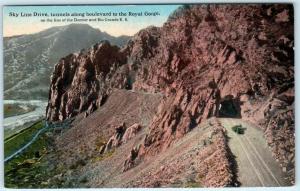 SKYLINE DRIVE, Colorado CO  Tunnels to ROYAL GORGE ca 1910s  Postcard