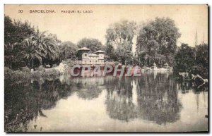 Old Postcard Barcelona Parque El Lago