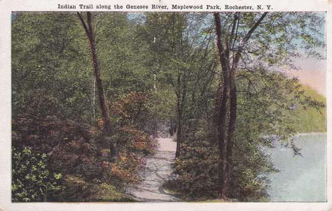 Maplewood Park Indian Trail along Genesee River Rochester New York pm 1920 - WB