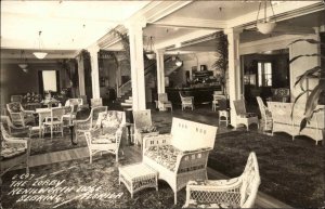 Sebring Florida FL Kenilworth Lodge Lobby Real Photo Postcard