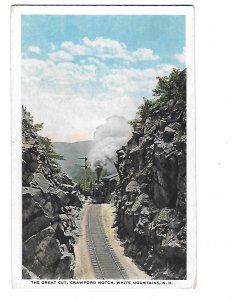 The Great Cut Steam Train Passing through Crawford Notch New Hampshire Railroad