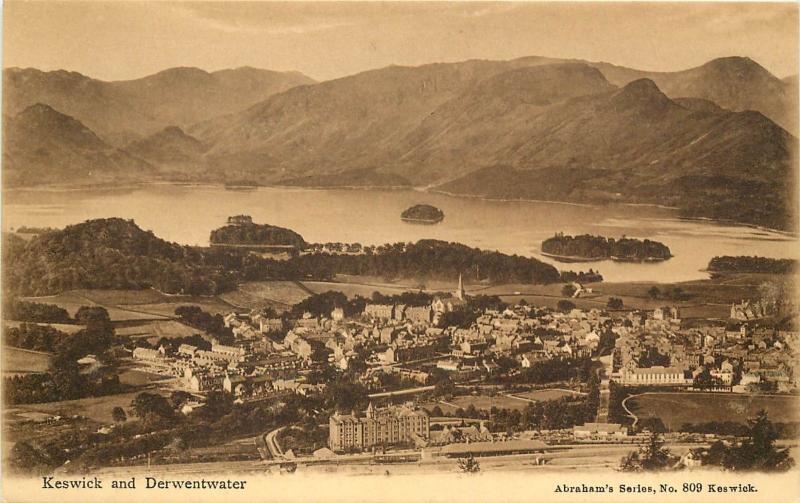 Vintage Postcard; Keswick & Derwentwater Lake District Cumbria UK  unposted