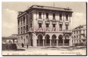 Old Postcard Bizerte Laique School Girls Tunisia