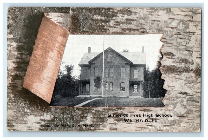 1907 Simonds Free High School Warner New Hampshire NH Posted Postcard