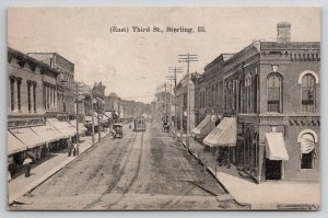 Sterling IL Illinois View On East Third Street 1908 Postcard W22