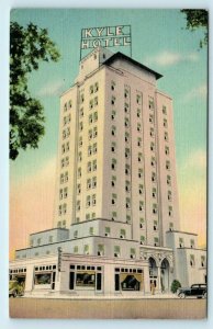 TEMPLE, Texas TX  Roadside KYLE HOTEL ca 1940s Bell County Linen Postcard