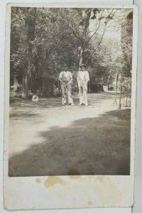 Rppc A Couple Farmers Posing Roadside for Photograph c1910 Postcard P14