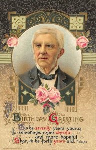 John Winsch A Birthday Greeting Poem by Holmes Embossed Postcard