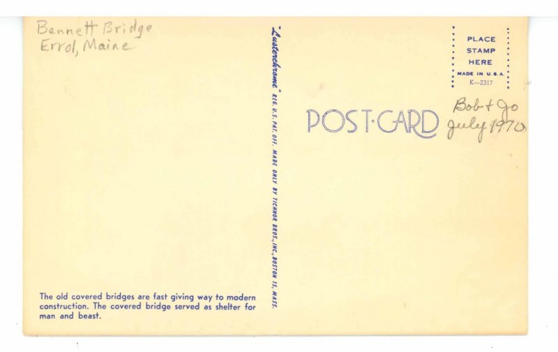 ME - Errol. Bennett Covered Bridge