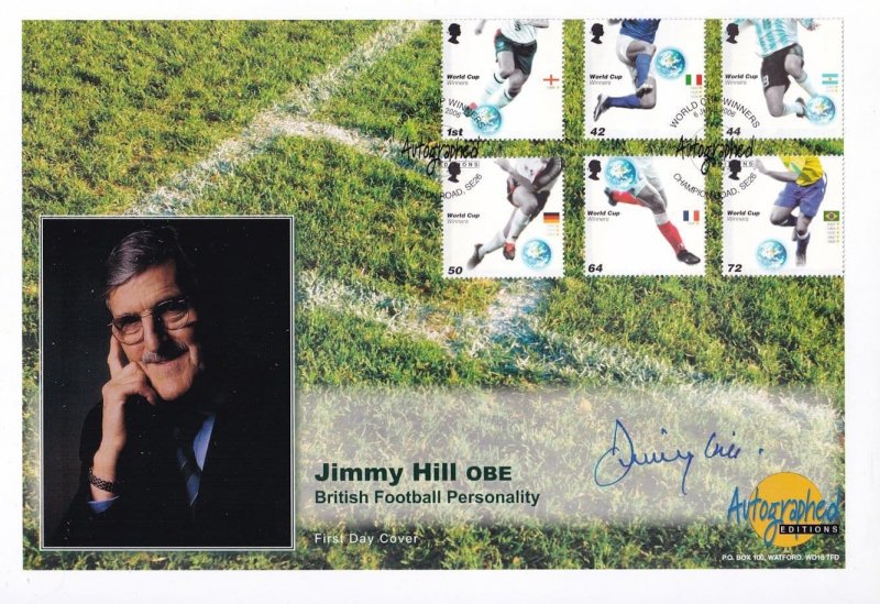 Jimmy Hill TV Sports Commentator Rare Hand Signed FDC