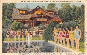 Bathing Beauties Hot Springs National Park Arkansas 1939 linen postcard