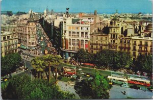 Spain Barcelona University Square and Pelayo Street Vintage Postcard BS.26