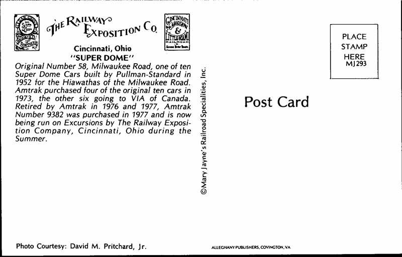 Postcard TRAIN SCENE Cincinnati Ohio OH AK3594