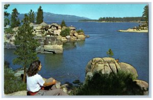 Big Bear California Postcard Big Bear Lake San Bernardino Mountains 1960 Vintage