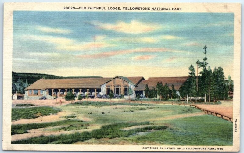 Postcard - Old Faithful Lodge, Yellowstone National Park, Wyoming, USA