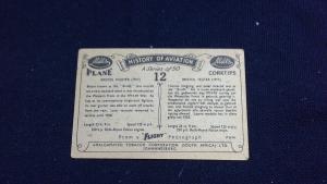 Cigarette Card No 12 History Of Aviation Bristol Fighter