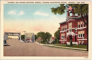 Postcard SCHOOL SCENE Hornell New York NY AI1024