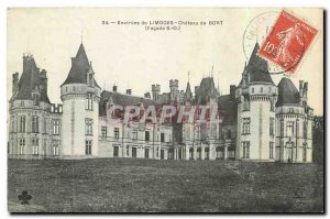Old Postcard Limoges surroundings Chateau Bort Facade S O