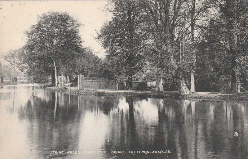 THETFORD, SPRING WALK, NUN'S BRIDGE, Norfolk - Vintage POSTCARD