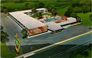 Postcard AL Phenix City Holiday Inn. Roadside Parking Lots Aerial View 1950s S74