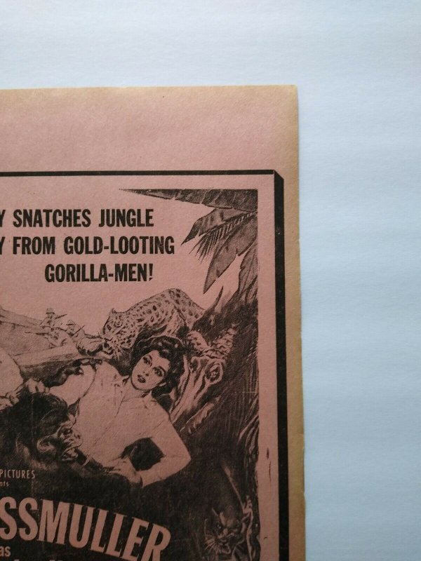 Jungle Jim Mark Of The Gorilla Johnny Weissmuller Movie Poster 1951 Original