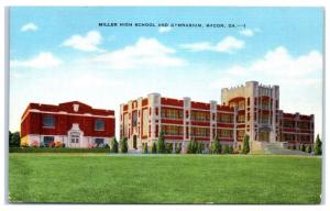Mid-1900s Miller High School and Gymnasium, Macon, GA Postcard
