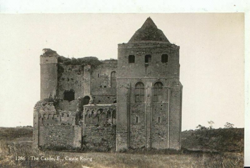 Norfolk Postcard - The Castle - E. Castle Rising - Real Photograph - Ref 12087A