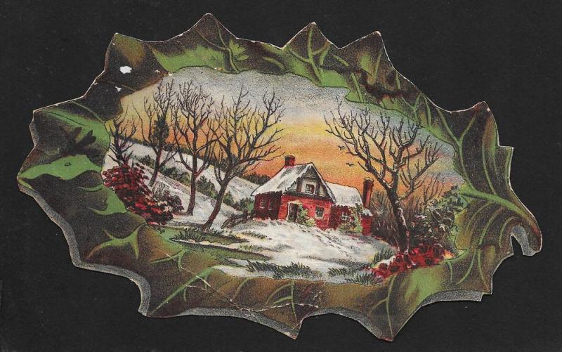 VICTORIAN TRADE CARD Willett's Coffee Die-cut Leaf