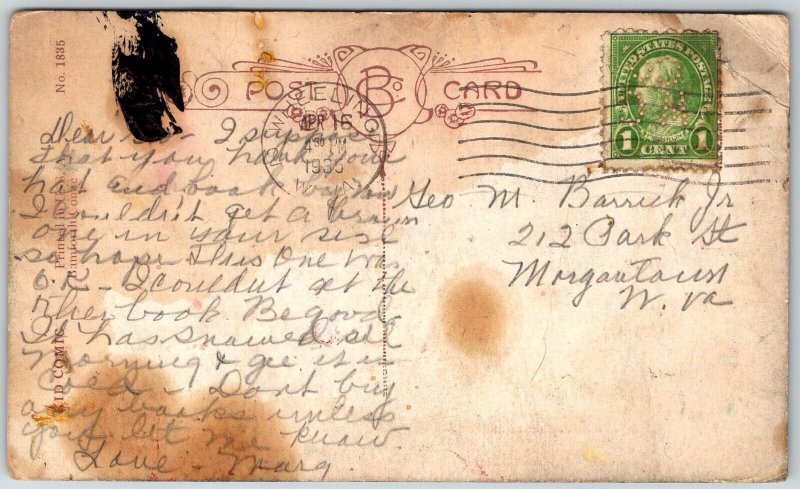 Bamforth Kid Comic By D. Tempest 1935 Comic Postcard Girl Blackboard