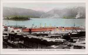 Vancouver BC CPR Docks Ships c1940 Gowen Sutton RPPC Postcard H44