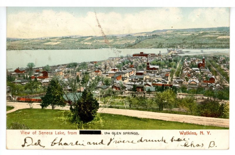 NY - Watkins. View of Seneca Lake from Glen Springs