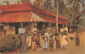 AT THE ROADSIDE CEYLON POSTCARD (c. 1910)