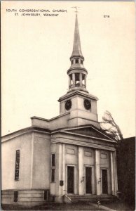 Vintage Vermont Postcard - St. Johnsbury - South Congregational Church