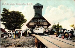 Postcard U.S. Life Saving Station Coast Guard in Lake Erie, Ohio