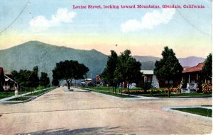 Glendale, California - The houses on tree lined Louise Street - c1910