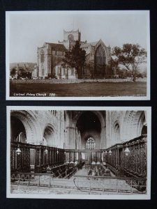 Cumbria 2 x CARTMEL PRIORY CHURCH c1950s RP Postcard by A & L Slingsby