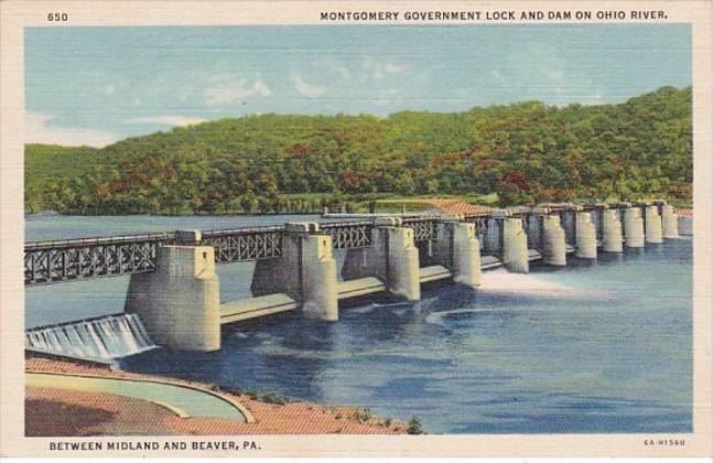 Pennsylvania Montgomert Government Lock & Dam On Ohio River Between Midla...