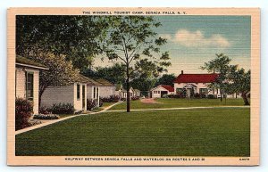 SENECA FALLS, NY New York ~ WINDMILL TOURIST CAMP c1940s Roadside Linen Postcard