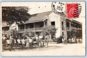 Mindanao Philippines Postcard RPPC Photo House Building Carriage c1910's Antique