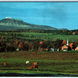 c1960s Duxbury, VT Camels Hump Church Village Don Sieburg Photo Chrome PC A311