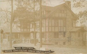 Postcard RPPC C1910 Iowa Cedar Rapids Iowa Klepach Masonary advertising 23-12930