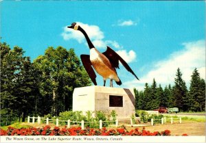 Wawa, Ontario Canada WAWA GOOSE Lake Superior Route ROADSIDE STATUE 4X6 Postcard